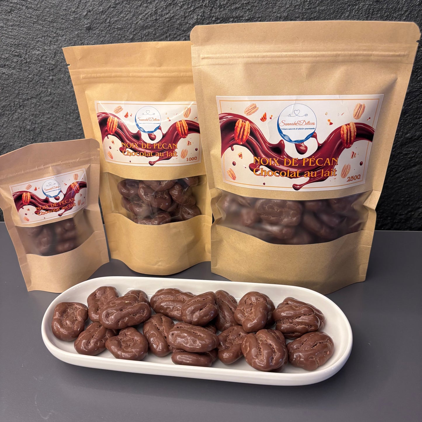 Noix de pécan enrobées chocolat au lait